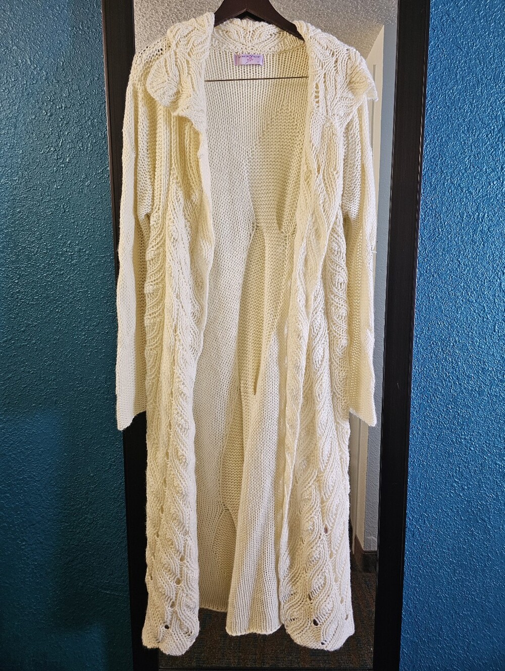 Secrets Of Mine By Rozi Maxi Cardigan Duster Sweater Cream